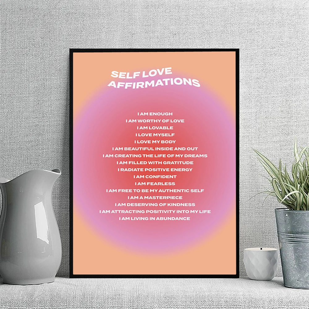 Auto Love Statement Wall Art Print Definizione Positiva Quotes Poster E Stampe Art Canvas Painting For Living Room Decor