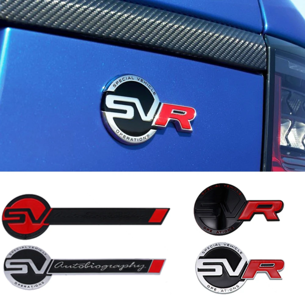 Svr Logo Car Rear Trunk Emblem Sticker Per Land Rover Discovery Range Rover Defender Evoque Auto Body Badge Decalcomania Accessori