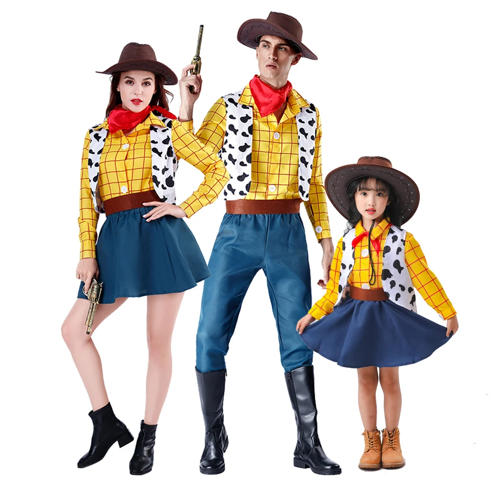 Party Toy Cosplay Story Adult Kids Sheriff Woody Costume Stage Performance Cowboy Toy Story Woody For Girls Costume Set Completo