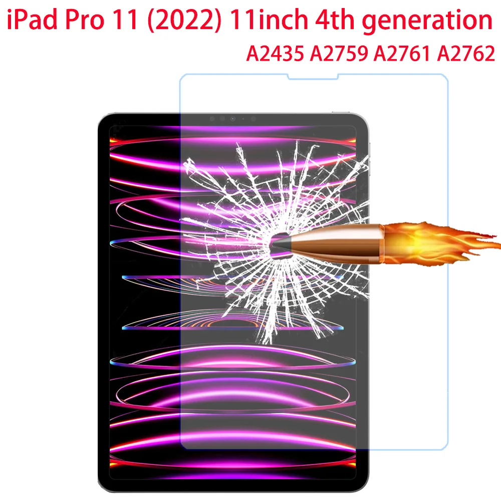 Vetro Temperato Per Apple Ipad Pro 11 Pollici 2022 4Th Gen A2435 A2759 A2761 A2762 Protezione Dello Schermo Per Ipad Pro 11 Pellicola Protettiva
