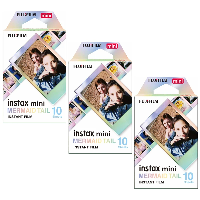 Fujifilm Instax Mini Film Instax Mini 11 Mermaid Tail Film Per Fuji Mini 12 7S 26 70 90 Evo Instant Camera Link 2 Instax Film