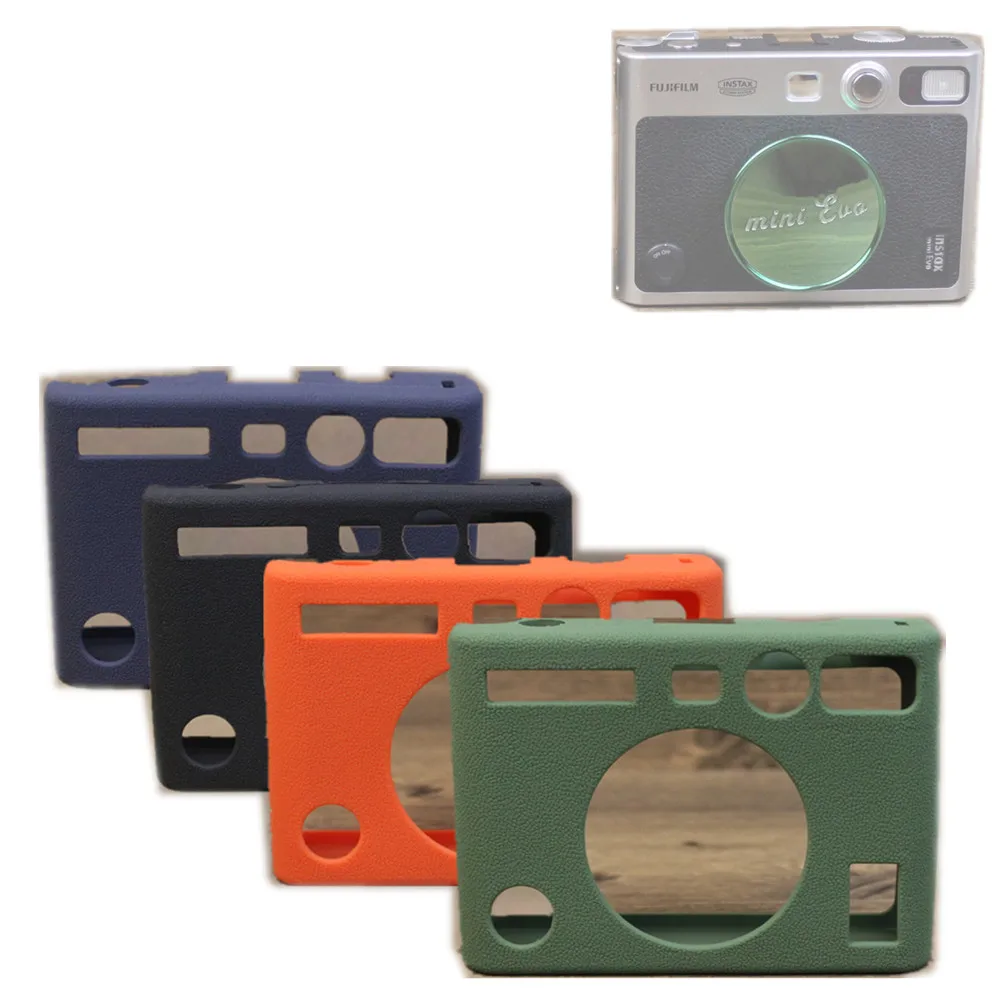Mini Evo Rubber Silicon Case Body Cover Protector Frame Skin / Lens Cap Per Fujifilm Instax Mini Evo Fuji Camera