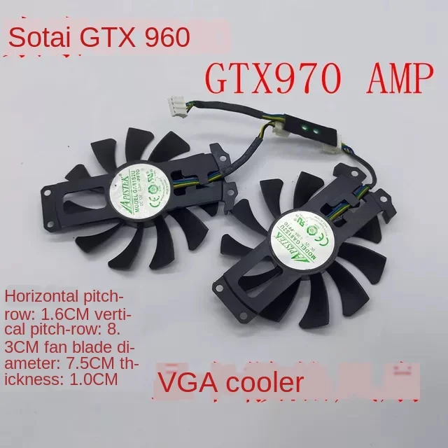 Per Zotac Gtx960 4G Ventola Della Scheda Grafica Pci-Edc 12V Ga81S2U Gtx970 Amp Scheda Grafica Ventola Di Raffreddamento