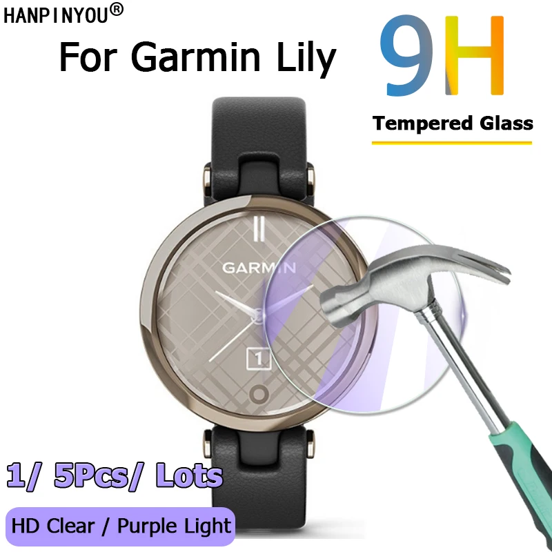 1/5Pcs Per Garmin Lily Enduro Sport Smart Watch Ultra Clear / Anti Purple Light 2.5D Pellicola Proteggi Schermo In Vetro Temperato