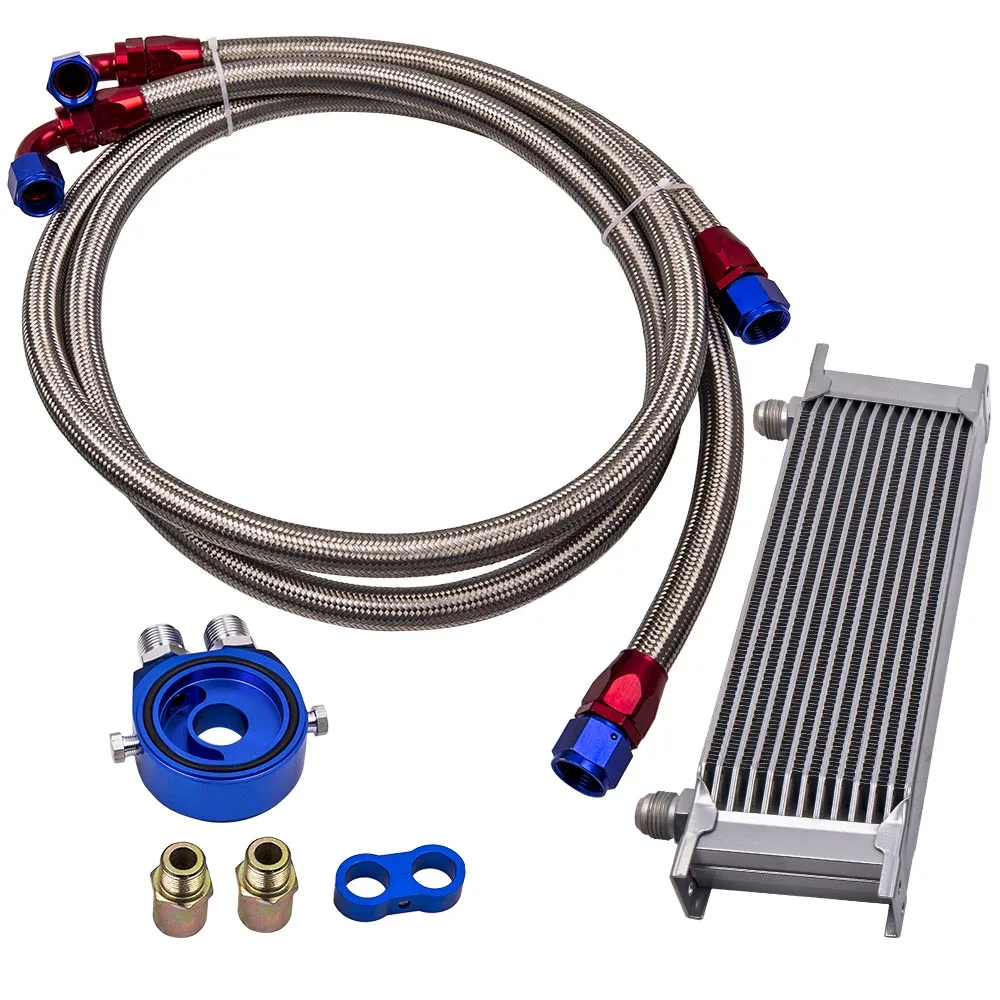 Maxpeedingrods  Universal 13 Row An-10An Engine Oil Cooler Radiatore Olio + Filter Adapter Kit