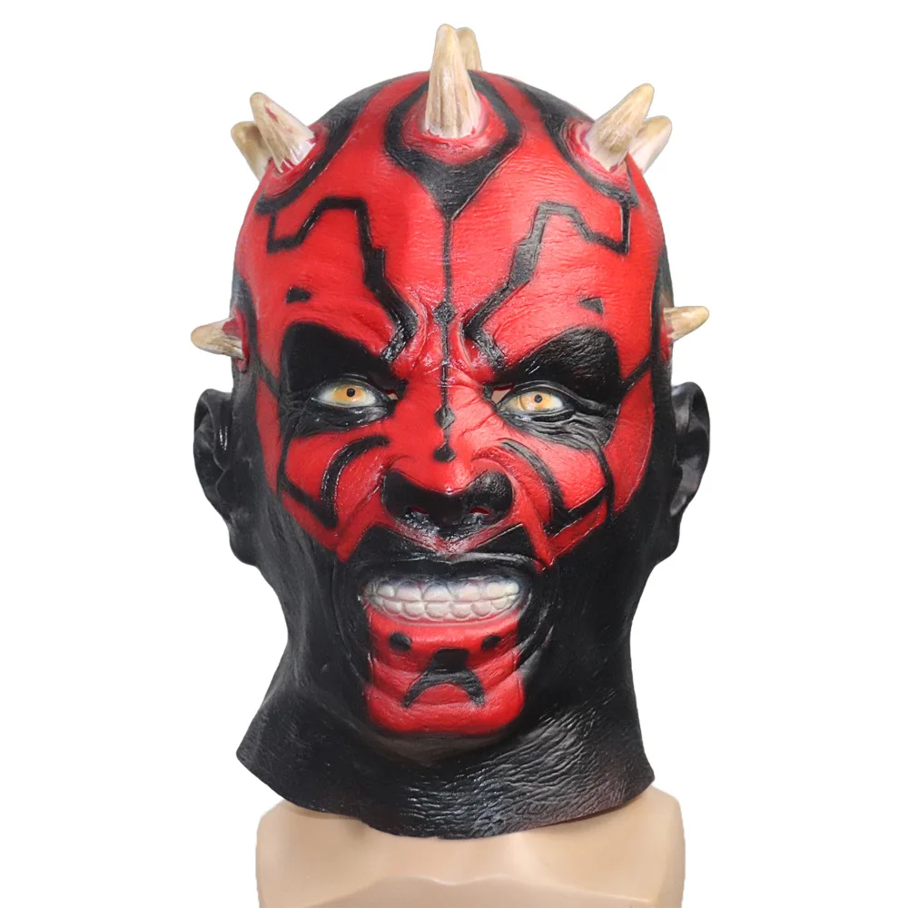 Star Wars Anime Cosplay Mask Darth Maul Mask Latex Horror Helmet Masquerade Monster Halloween Carnival Costume Per Adulti Puntelli Per Feste