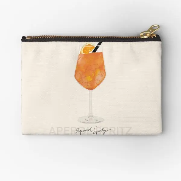 Aperol Spritz Print Zipper Pouches Storage Packaging Donna Uomo Calzini Cosmetici Pocket Money Bag Key Coin Piccola Biancheria Intima Pura