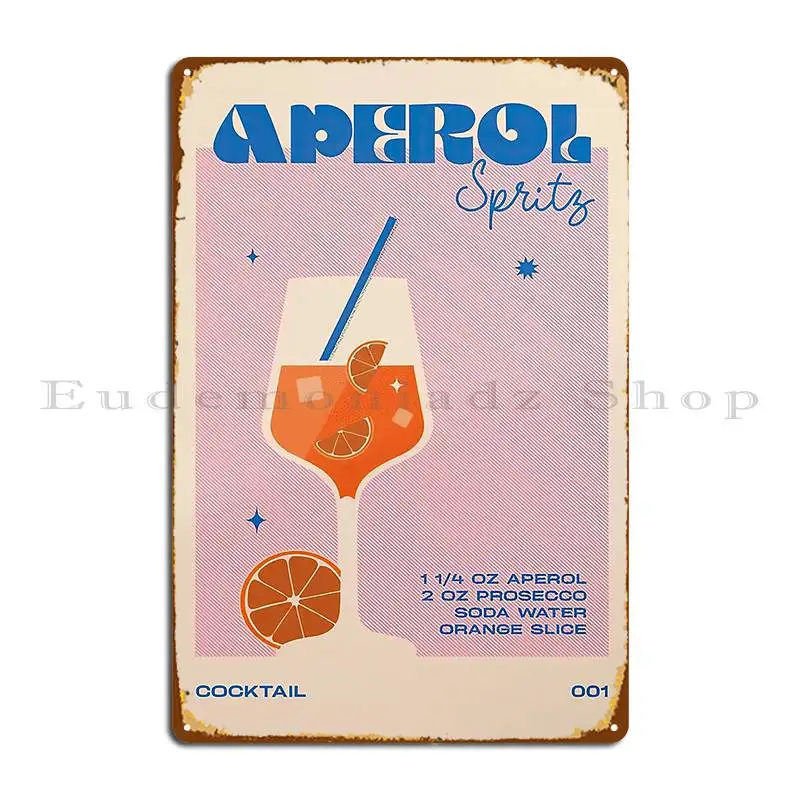 Retro Cocktail Aperol Spritz Insegne In Metallo Senza Cornice Club Bar Bar Design Divertente Decorazione Tin Sign Poster