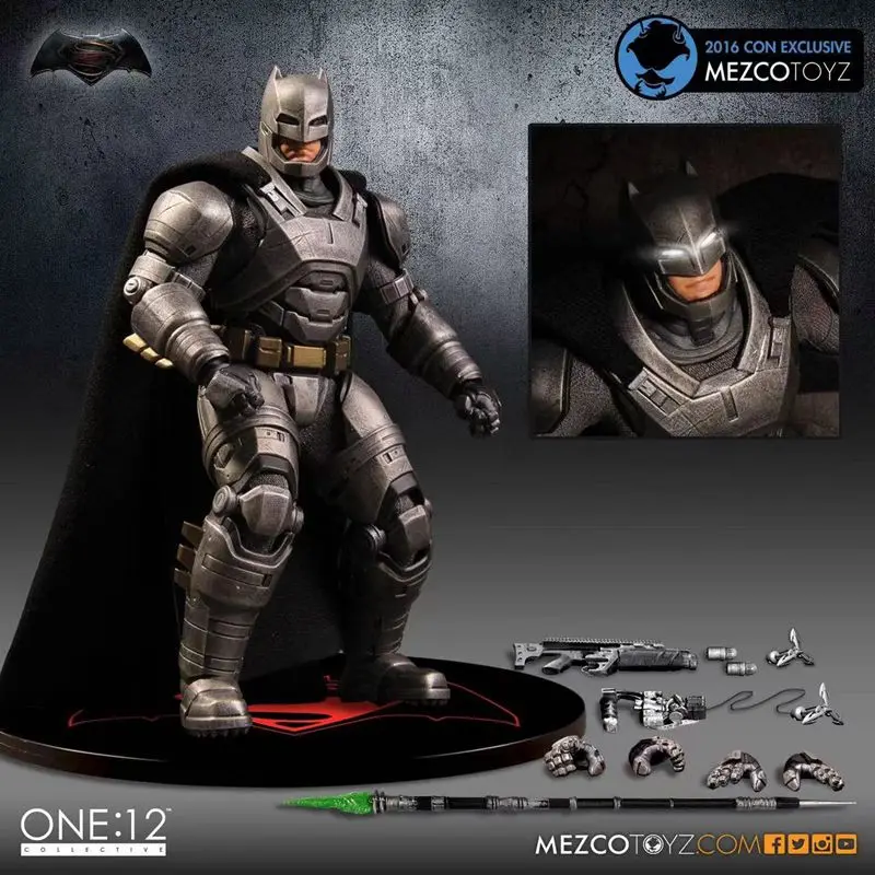 Originale Mezco One:12 Collegational Blindato Batman (Batman V Superman) Dawn Of Justice 2016 Con Figure Esclusive Di Raccolta D'Azione
