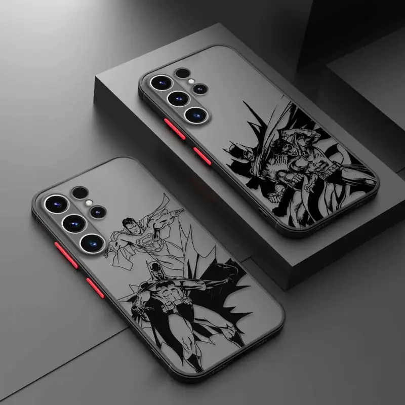 Custodia Opaca In Tpu Trasparente Batman-Superman-Wonder-Woman Per Samsung Galaxy S23 S22 S21 S20 Fe Ultra S10 S9 S8 Plus Note 10Plus 20Ultra