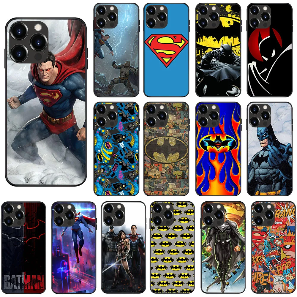 It-71 Custodia Morbida Superman Batman Per Iphone 11 12 13 14 15 Pro Max Mini Plus