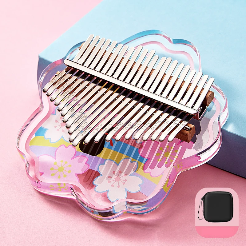 Sakura Kalimba 17 21 Key Professional Thumb Piano 21 Key Kalimba Mold Keyboard Strumento Musicale Crystal Acrilico Thumb Piano