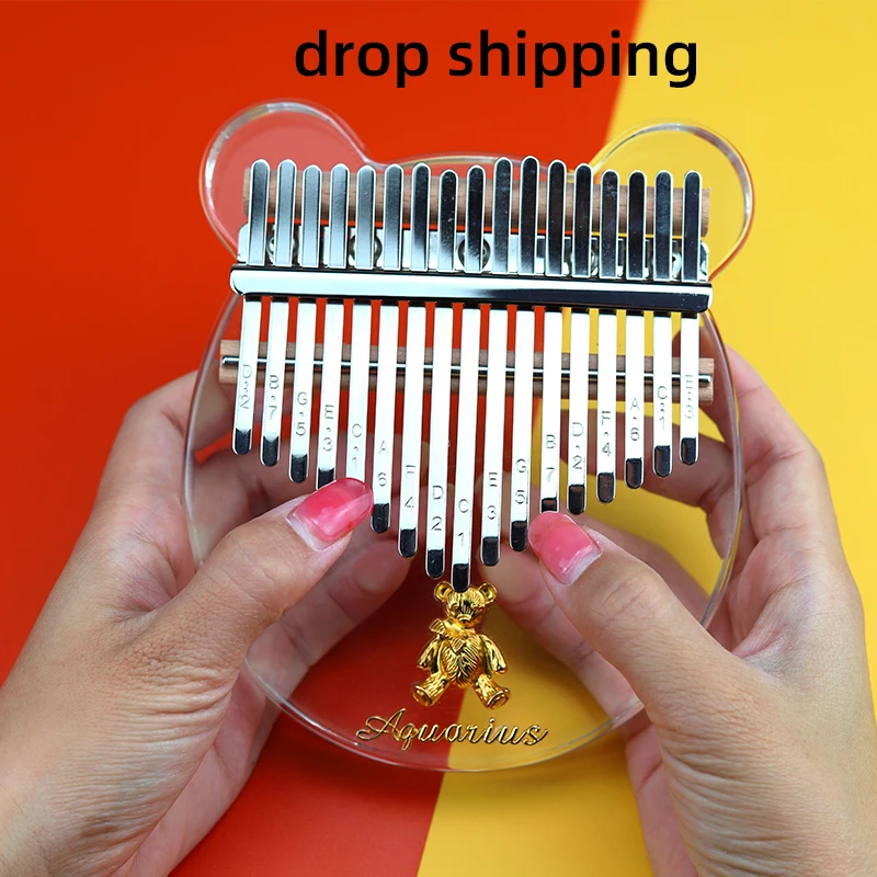 Kalimba Pianoforte A 17 Tasti, Pianoforte A Pollice Trasparente Kalimba, Regali Di Natale, Principianti Per Imparare Il Pianoforte