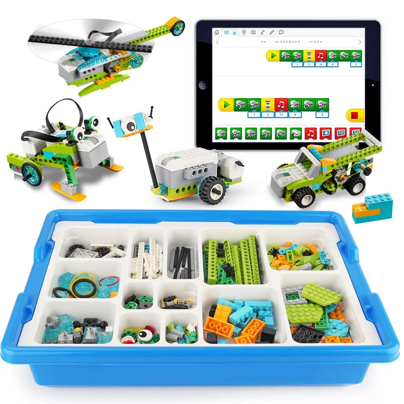 Nuovi Blocchi Di Costruzione Wedo 2.0 Robotics Construction Motors Sensori Set Compatibile Scratch 3.0 Educational Electrics Steam Diy Toy