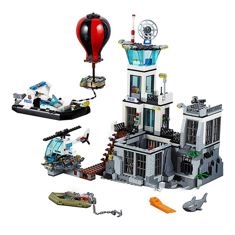 815Pcs Sea Island Prison The Police Series Set Building Blocks Swat Police Station Bricks Giocattoli Educativi Per Bambini Per Bambini