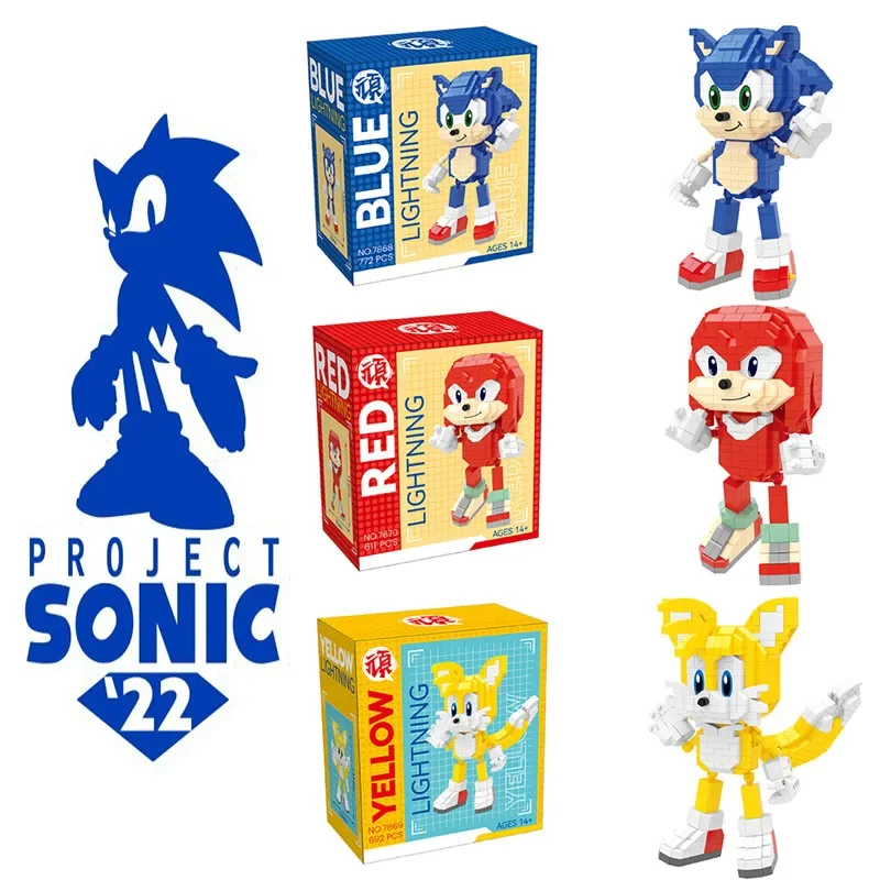 Anime Sonic The Hedgehog Building Blocks Action Figure Cartoon Sonic Toy Bricks Assemblare Giocattoli Educativi Per Bambini Regali Di Compleanno