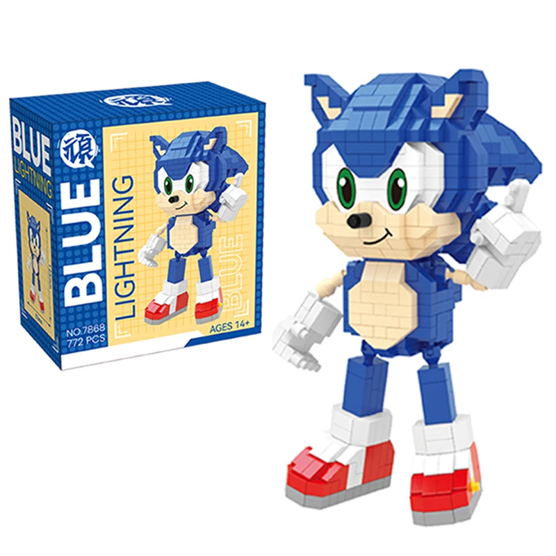 Cartoon Sonic Building Blocks Action Figure Cartoon Sonic Toy Bricks Assemblare Giocattoli Educativi Per Bambini Regalo Di Compleanno
