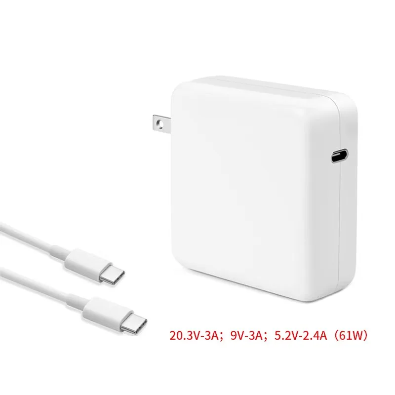Adattatore Di Alimentazione Per Caricabatterie Usb C Da 61W Per Macbook Pro 13 Pollici/12 Pollici, 2021, 2020, 2019, 2018, 2017, 2016 Per Macbook,Macb