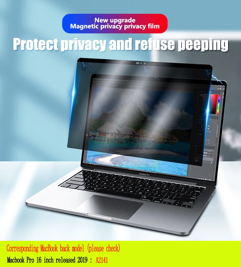 Filtro Privacy Magnetico Anti Spy Pet Screen Pellicola Protettiva Per Macbook Pro 16 Pollici A2141 Release 2019