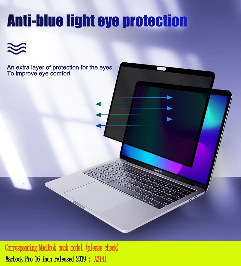 Filtro Privacy Anti Spy Pet Screen Pellicola Protettiva Per Macbook Pro 16 Pollici A2141 Release 2019