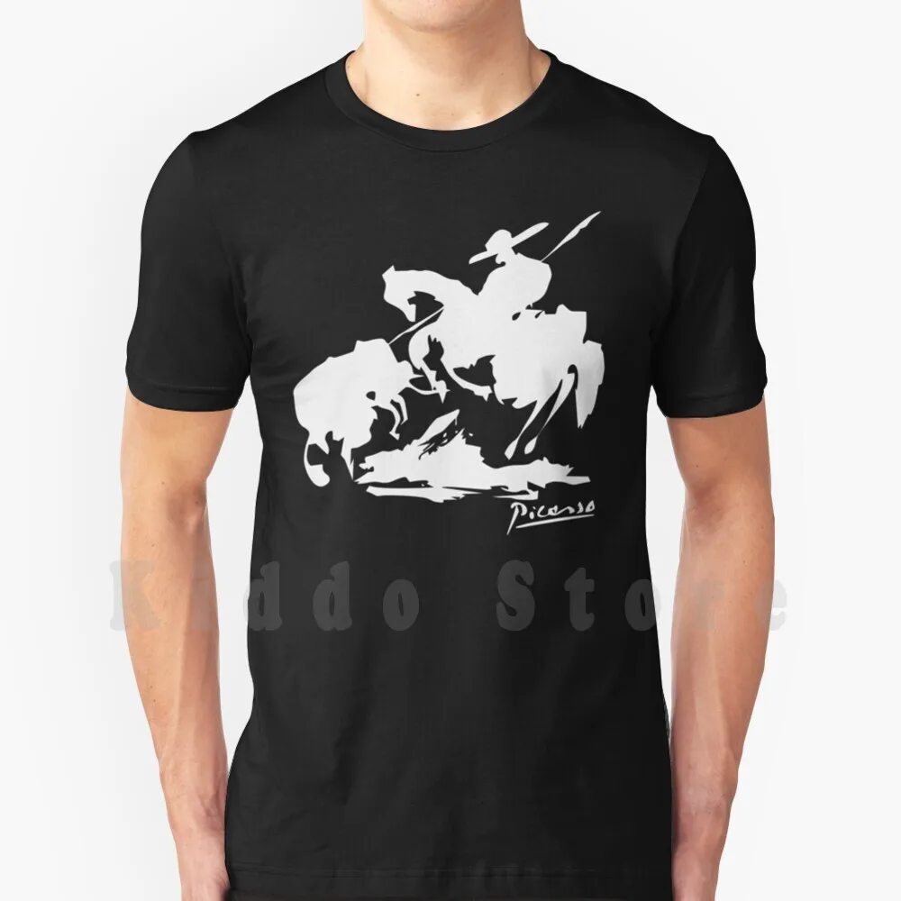Picasso Bullfighting White T Shirt Print For Men Cotton New Cool Tee Picasso Yao Escobar Bullfight Bullfight Don Quijote