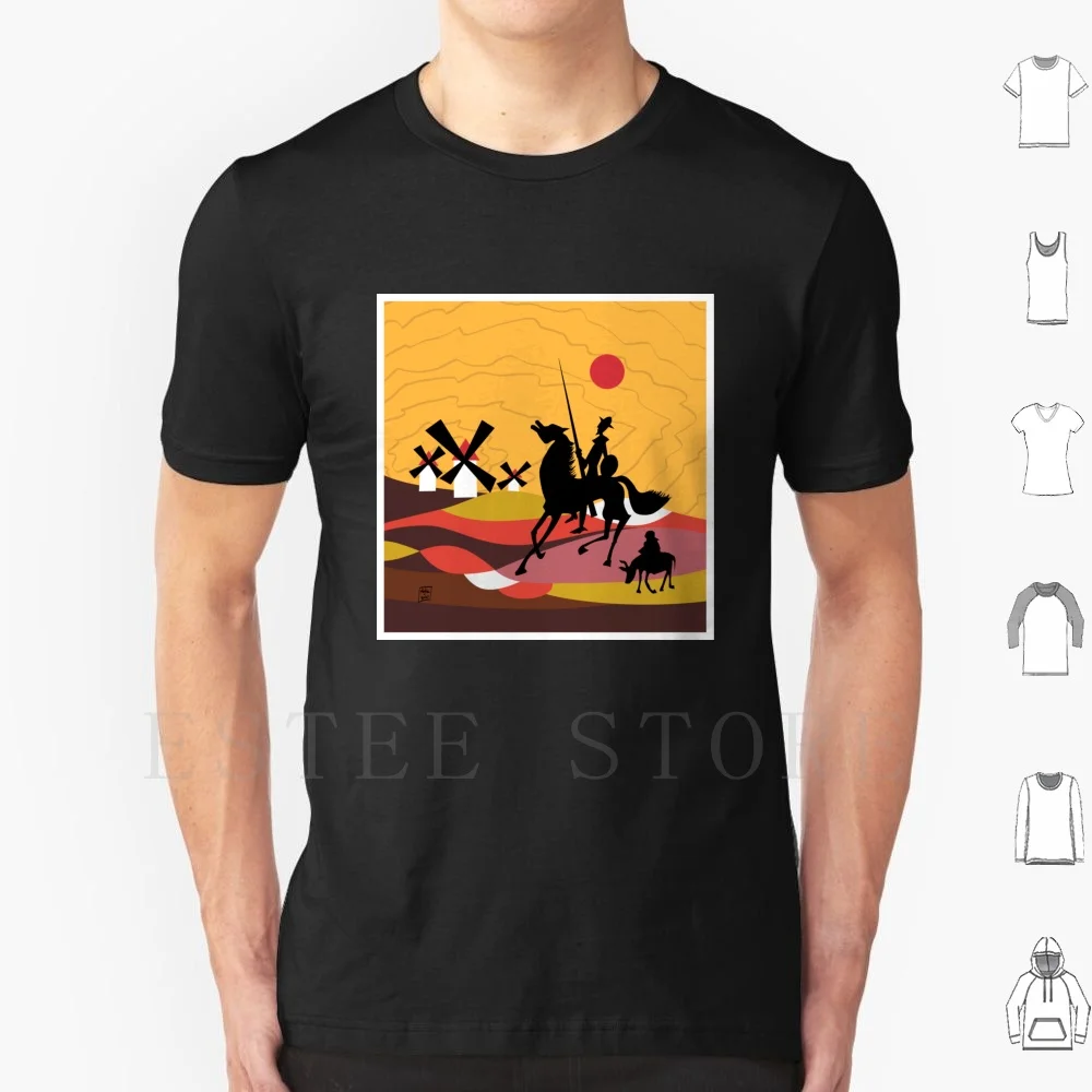 Don Quixote Della Mancha E Sancho T Shirt Stampa Cotone Don Quijote Don Quixote La Mancha Don Quixote Di La Mancha Sancho
