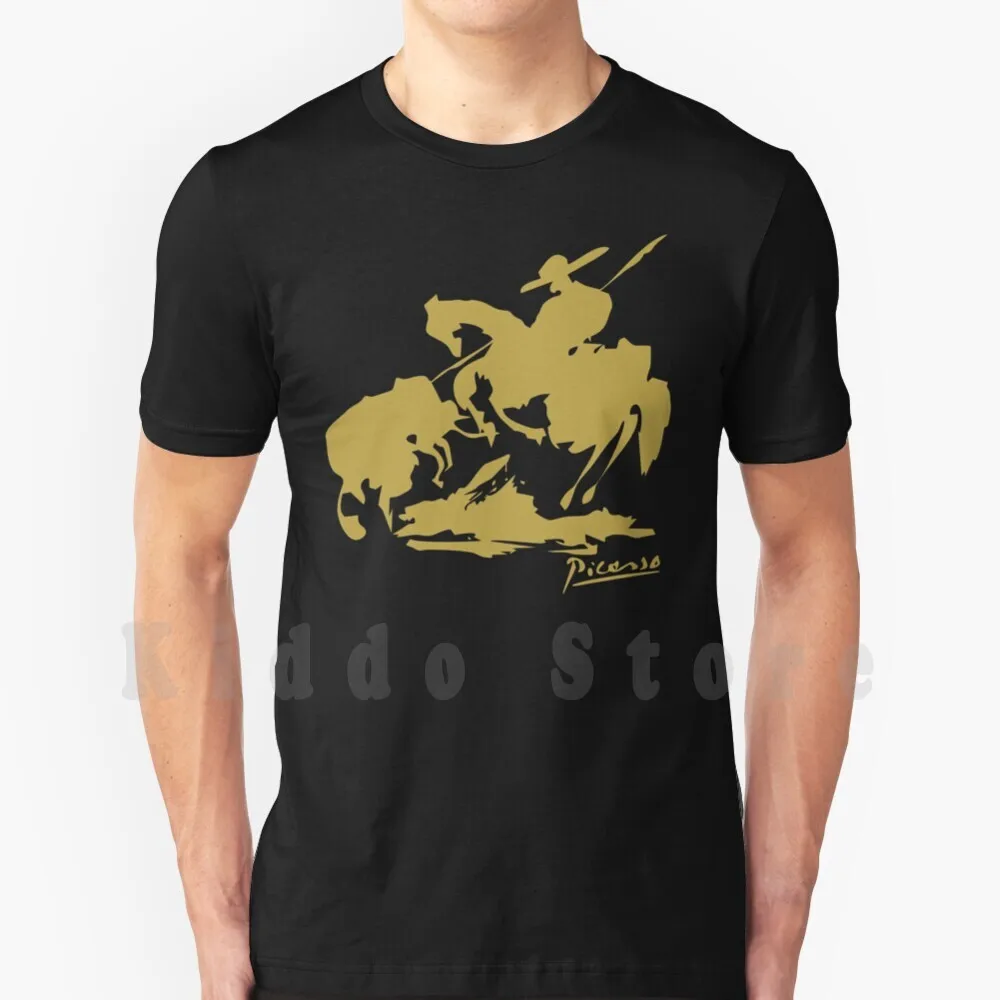 Picasso Bullfighting Gold T Shirt Cotton Men Stampa Fai Da Te Cool Tee Picasso Yao Escobar Bullfight Bullfight Don Quijote
