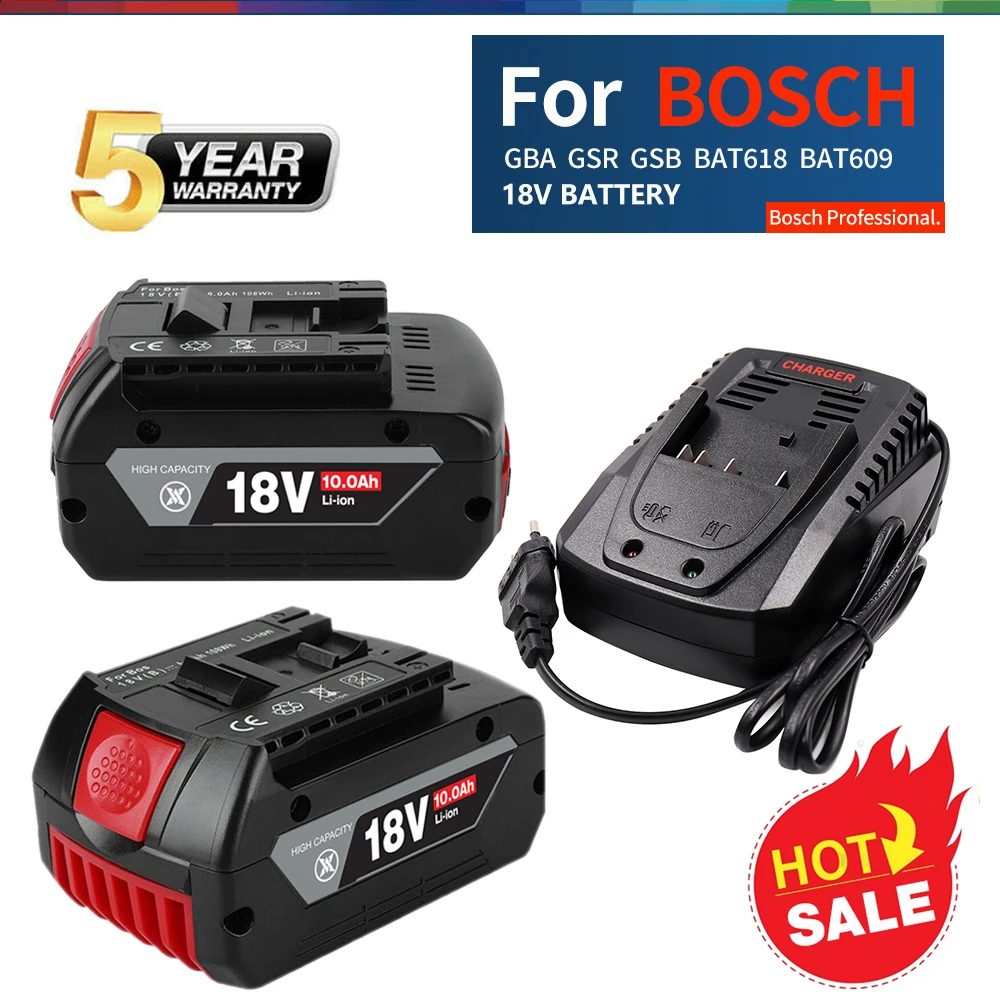 Per Bosch Autentico 18V Bat609 Bat610 Per Bosch 18V Professionale 18V Batteria Agli Ioni Di Litio Trapano Batteria Gba18V Gsr18V Bat618 Bat619