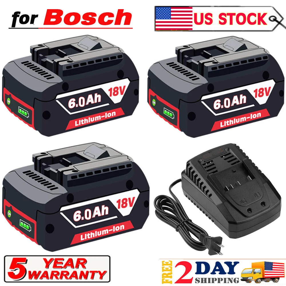 Batteria/Caricabatterie/Lampada Da Lavoro Per Bosch 18 V 18 Volt6.0Ah 6.0Ah Li-Ion Bat609 Bat610G Bat618 24618-01 Per Bosch Professional 18 V