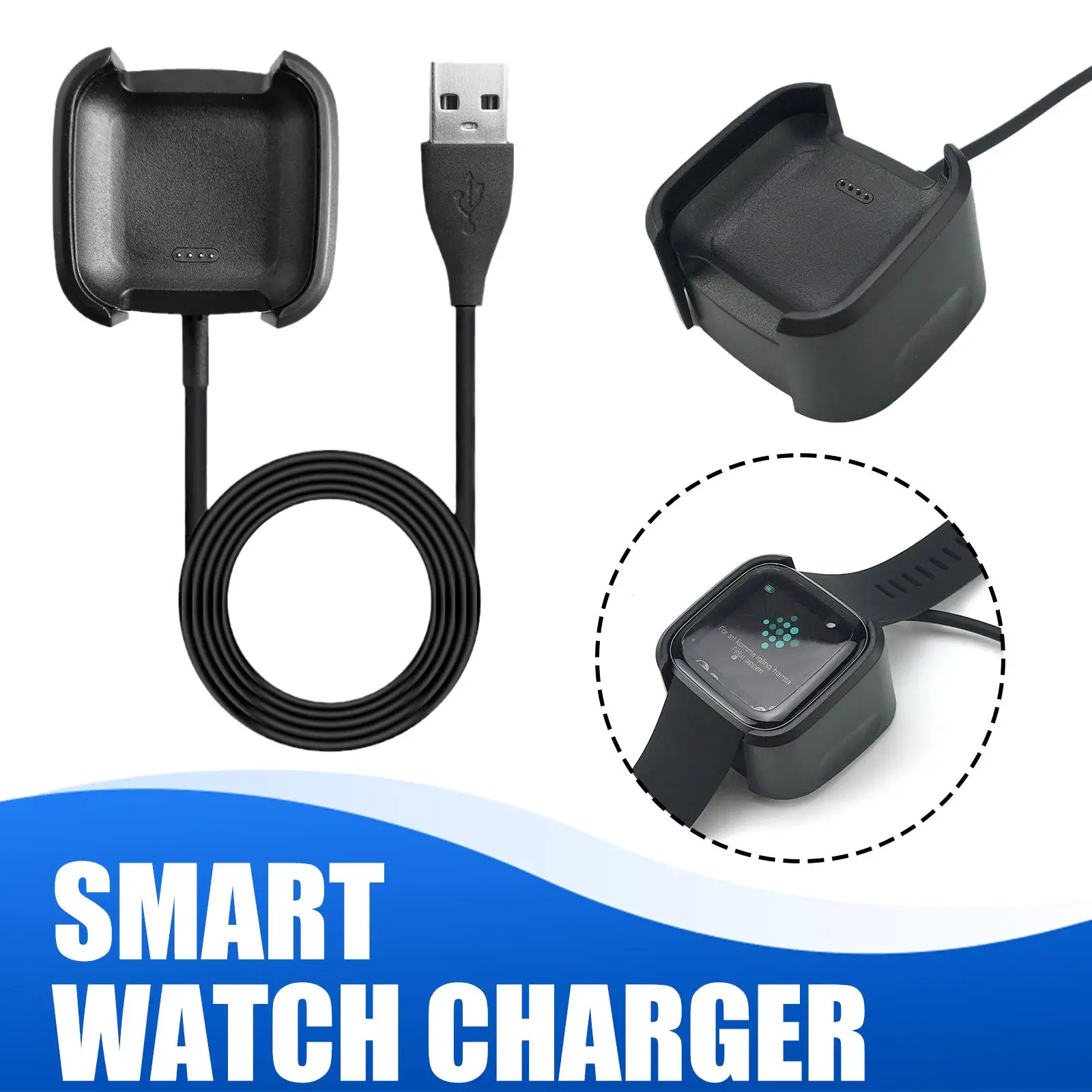 Per Fitbit Versa 2 Caricabatterie Smart Watch Ricarica Usb Smart Charging Watch Accessori Fitbit Caricabatterie Bracciale Cavo Veloce Sta A2N8