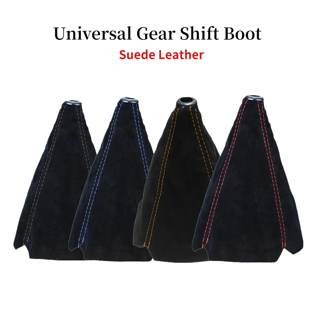 Collari Del Cambio Per Auto In Pelle Scamosciata Universal Auto Car Manual Stick Shifter Knob Gear Shift Boot Cover Ghetta Accessori