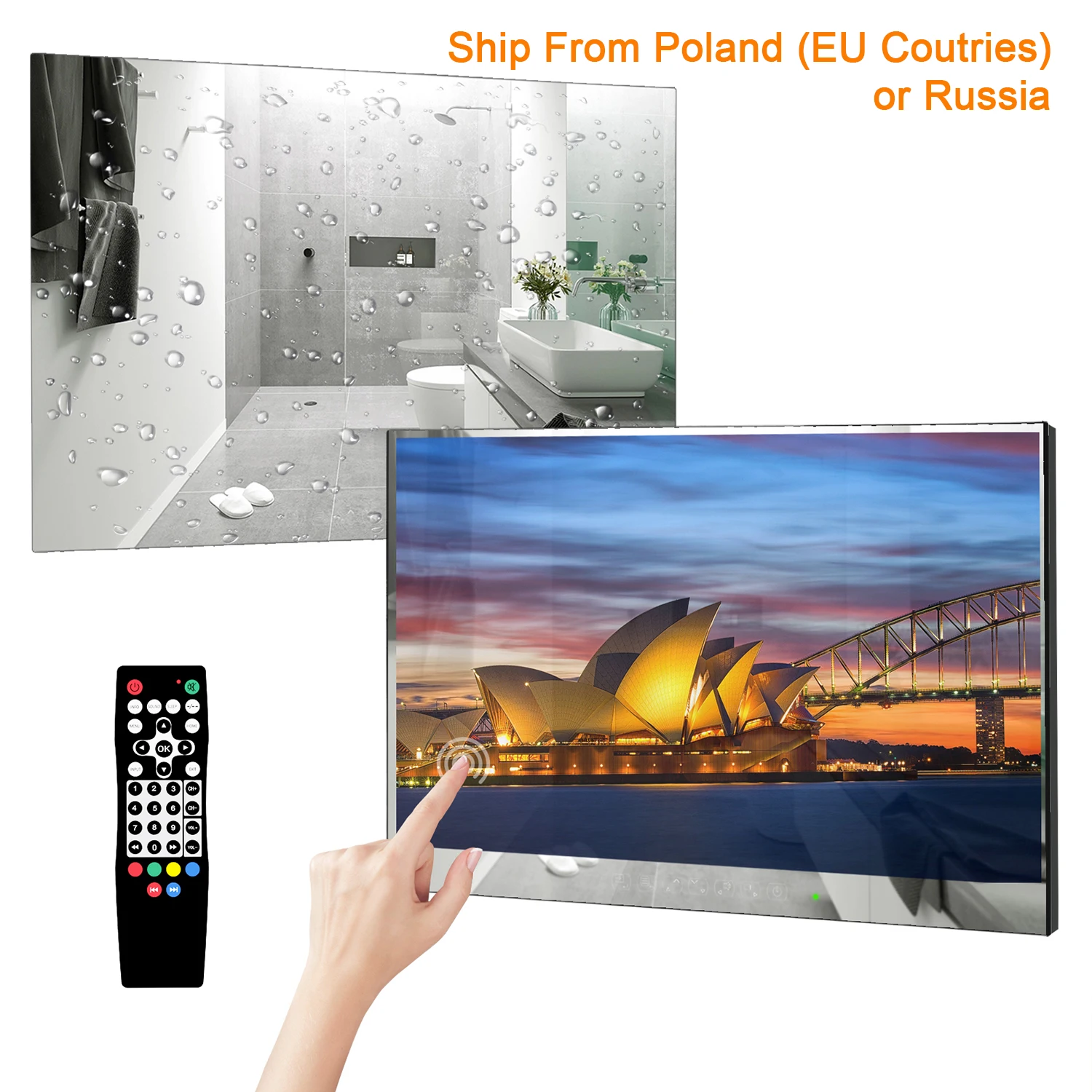 Souria 22 Pollici Smart Touch Panel Bagno Specchio Magico Touchscreen Tv Led Integrato Wifi Nascosto Specchio Tv 2023