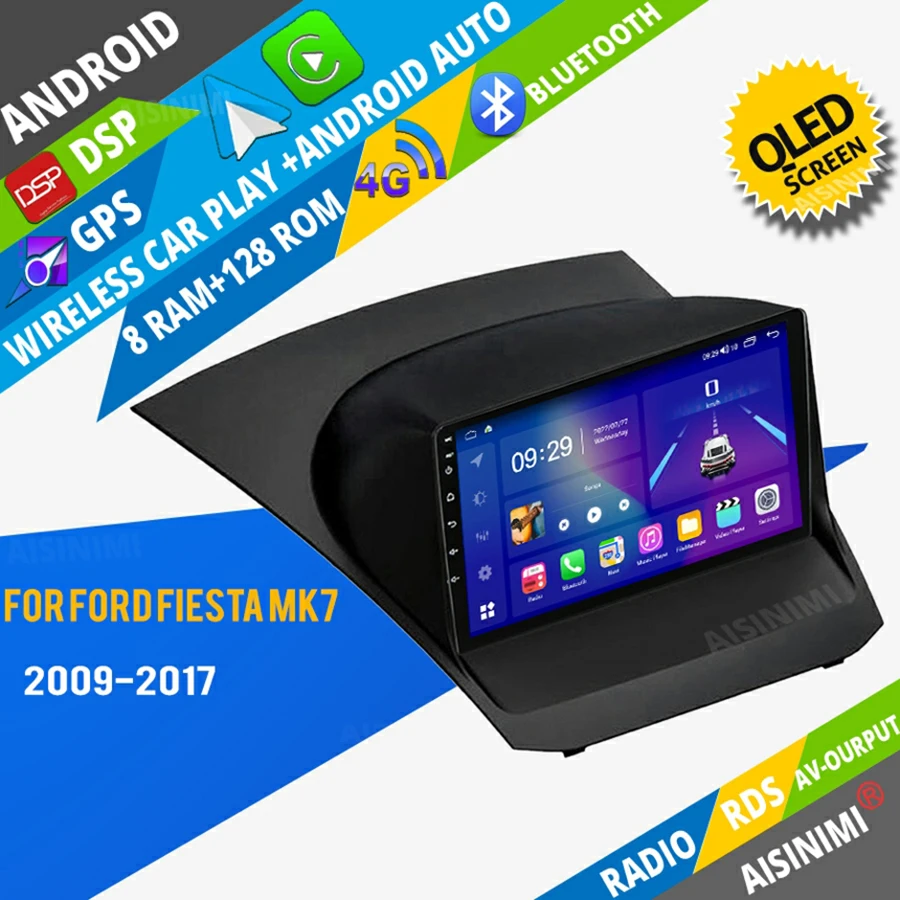 Aisinimi Android Car Dvd Player Navigazione Per Ford Fiesta Mk7 2009 2010 2011 Autoradio Car Audio Gps Multimedia Stereo Monitor
