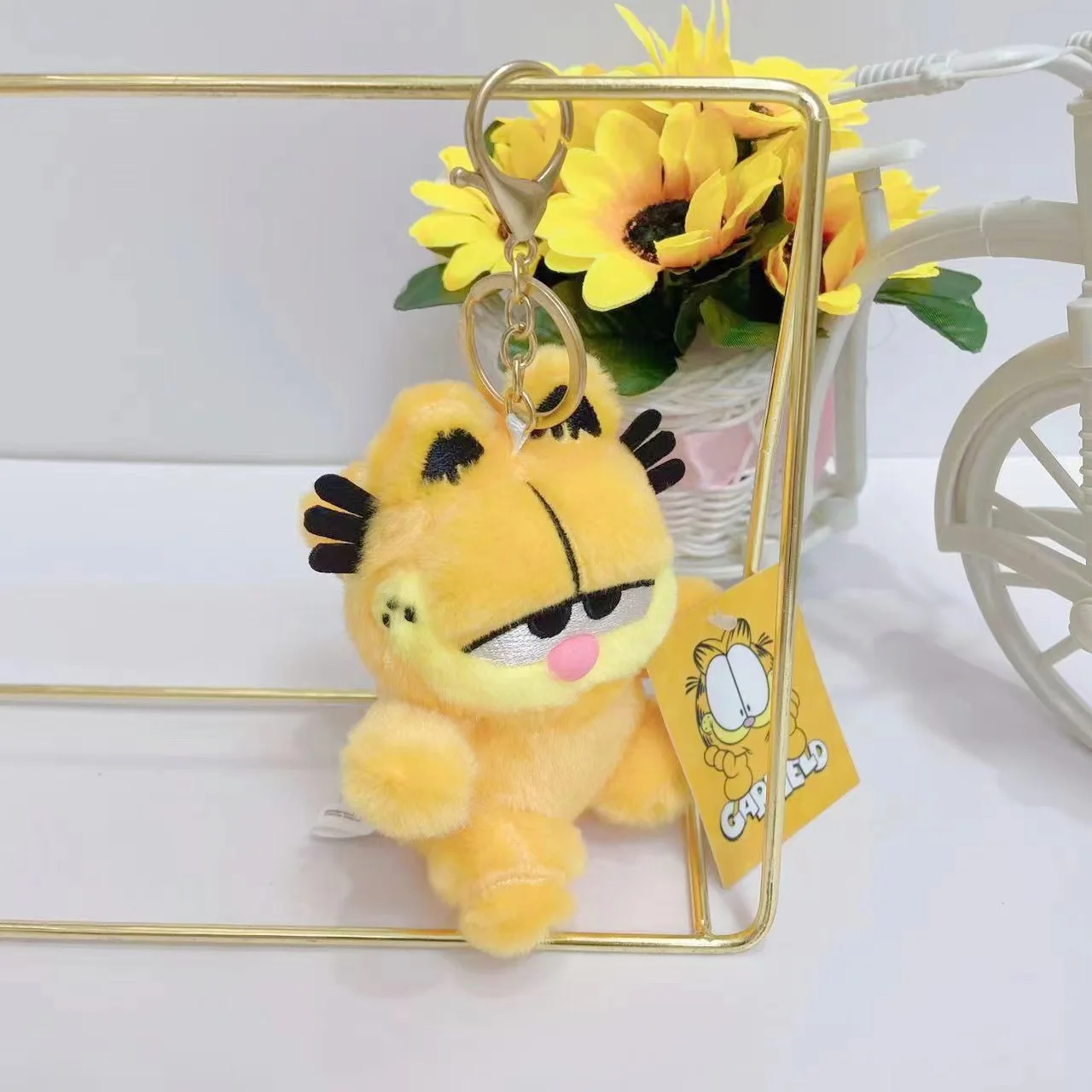 The Garfield Show Cute Plush Doll Zaino Ciondolo Kawaii Fluffy Soft Peluche Portachiavi Zainetto Decorazione Regali Di Natale