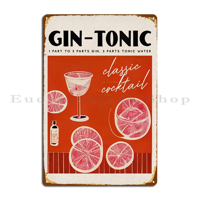 Gin Tonic Cinema Poster Metal Signs Designs Home Funny Home Garage Tin Sign Poster
