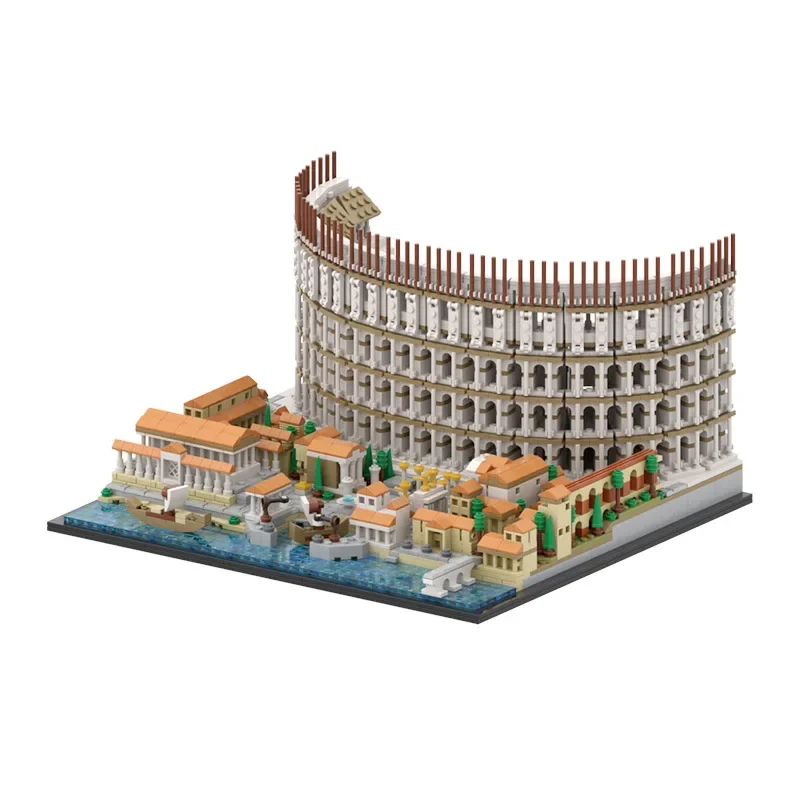 Amphitheatrum Romano Flavio Colosseum Building Blocks Kit Tempio Castello Parthenons Architettura Per 21058 Brick Set Toy