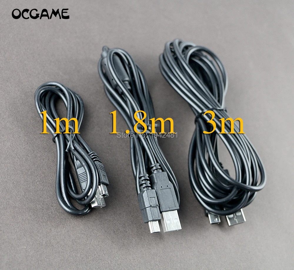 Ocgame 12 Pz/Lotto 1 M 1.8 M 3 M Usb Power Charger Ricarica Cavo Del Cavo Per Playstation 3 Per Ps3 Accessori Controller Nero