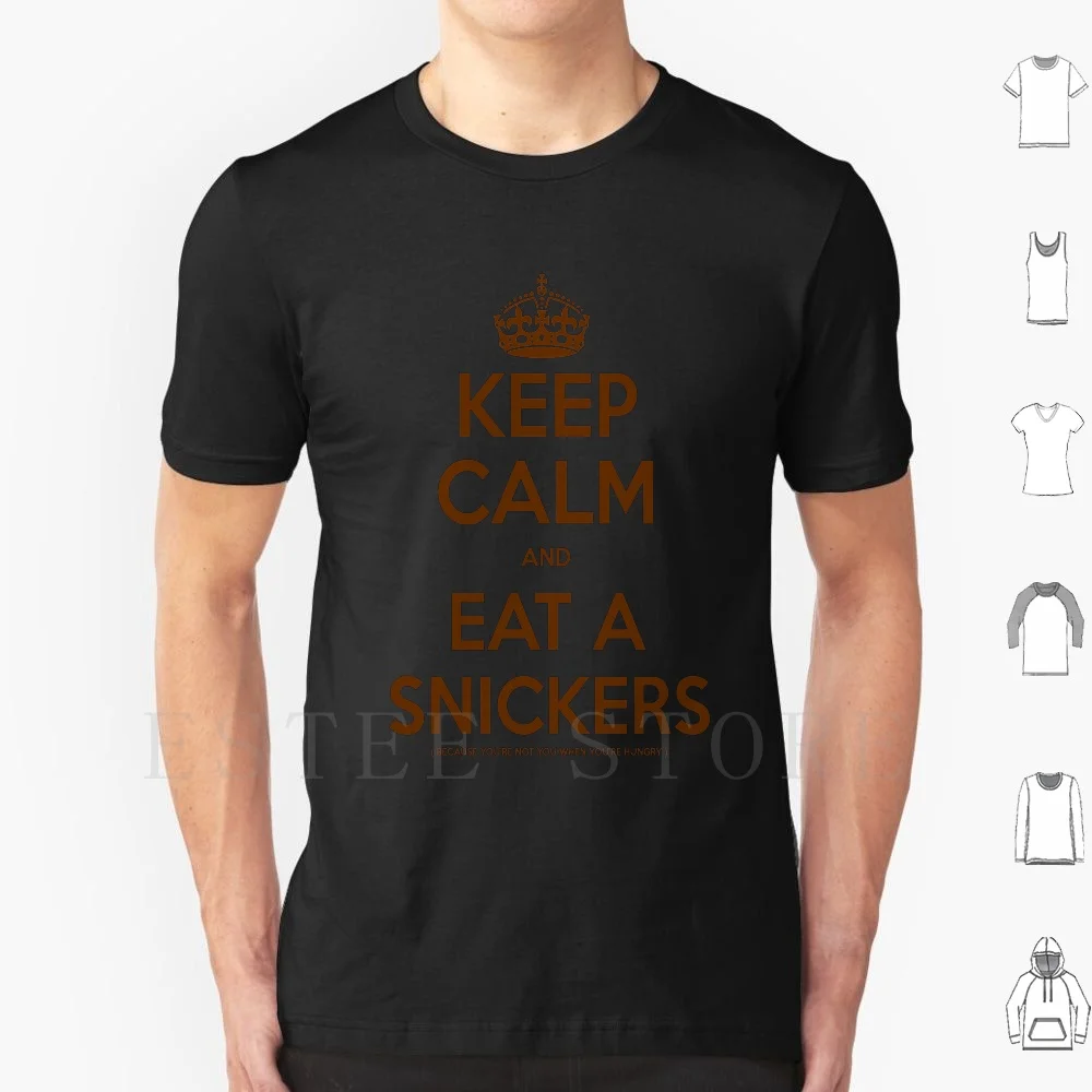 Snickers T Shirt Uomo Cotone 6Xl Keep Calm Have Snickers Keep Calm Snickers Bar Brown Candy Bar Crown Meme Royal Funny Esilarante