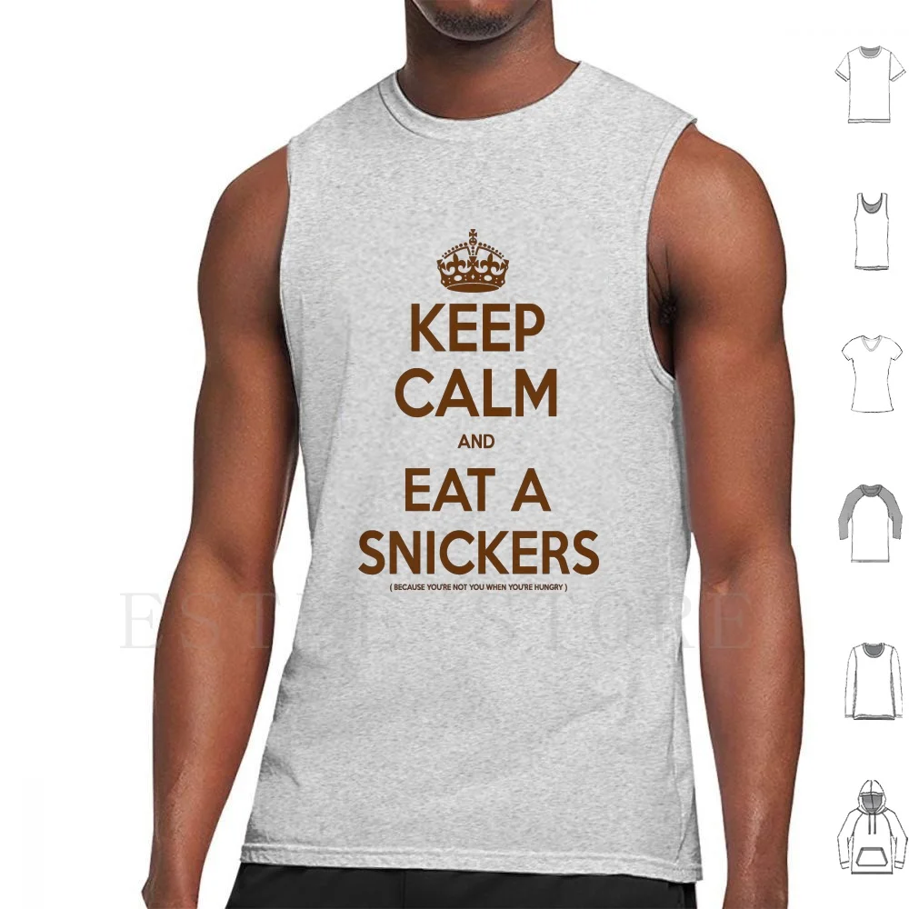 Snickers Canotte Gilet Cotone Keep Calm Have Snickers Keep Calm Snickers Bar Brown Candy Bar Crown Meme Royal Funny Esilarante