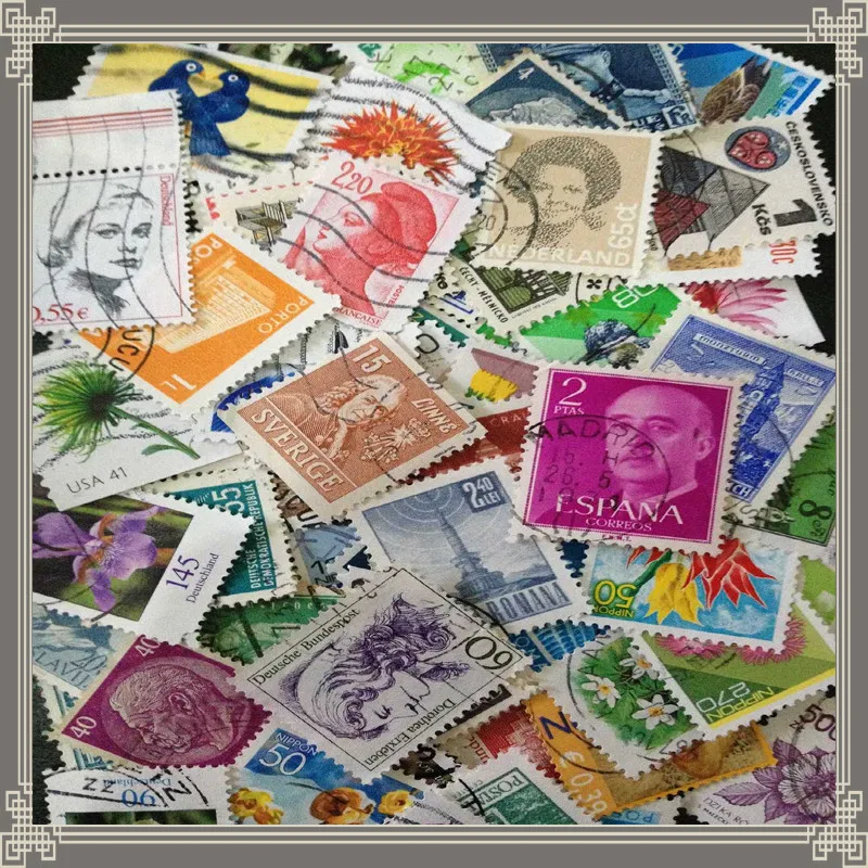 100 Pz/Lotto Francobolli Buone Condizioni Con Marchio Post Da Tutto Il Mondo Timbri Marca