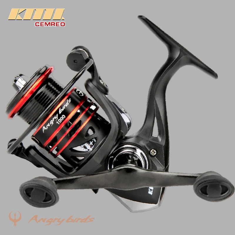 Cemreo Nuovo Design Dual Handles Bobina Poco Profonda Mulinello Da Spinning Serie 1000 Bobina Max Drag 3Kg Rapporto Di Trasmissione 5.2:1 Angry Birds