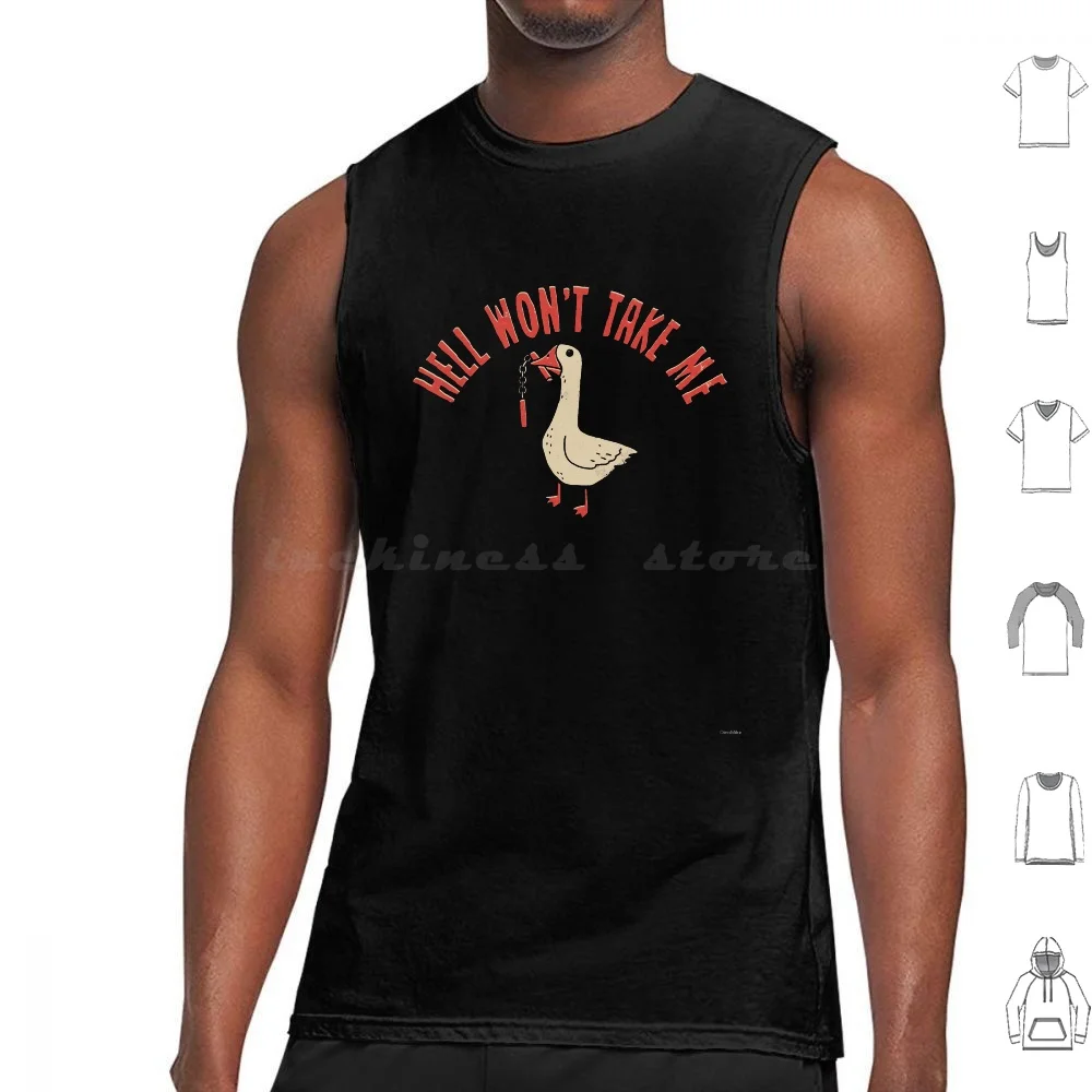 Hell Wonnot Take Me Canotte Gilet Senza Maniche Goose Bird Hell Angry Nature Retro Vintage Funny Humor