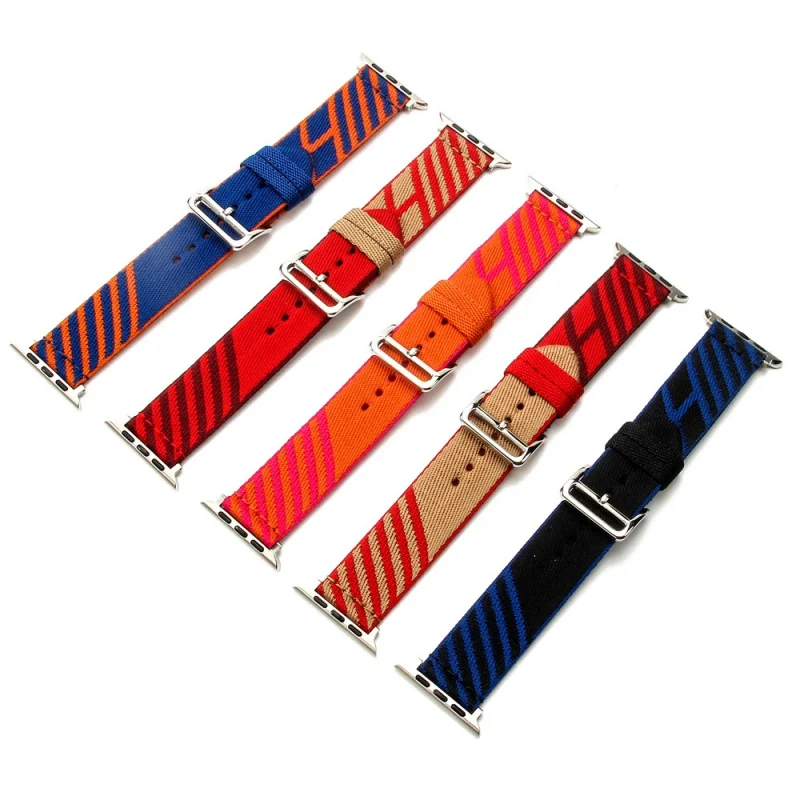 Cinturino In Nylon Per Apple Iwatch Hermes Apple Watch Band Hermes Single Circle Woven Strap