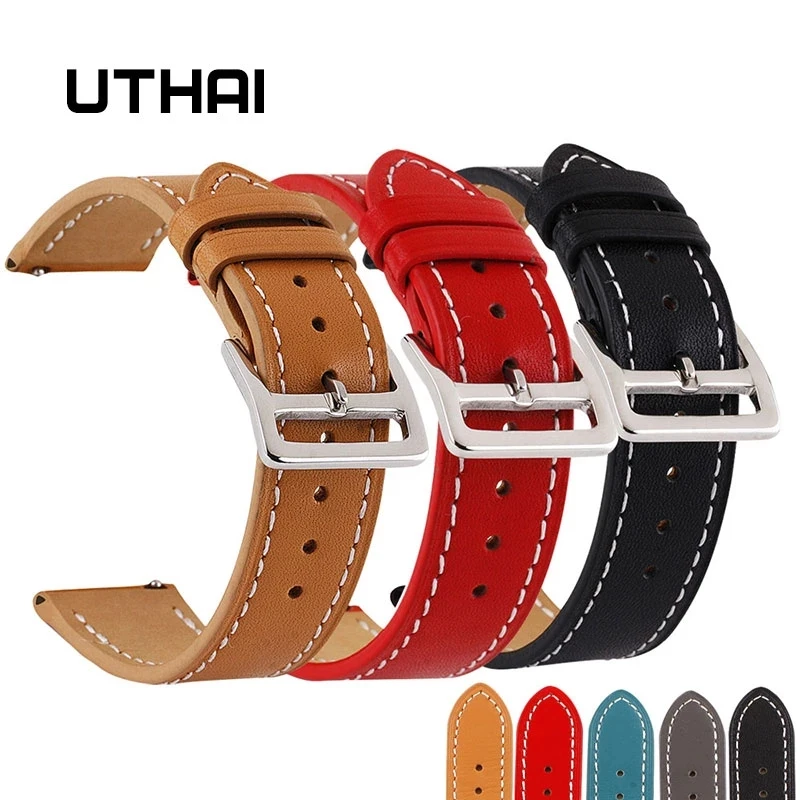 Cinturino Per Orologio In Pelle Di Vitello Uthai Z25 Geniune 20Mm 22Mm Cinturino Di Fascia Alta Per-Hermes 18-24Mm Per Cinturino Per Orologio Samsung 