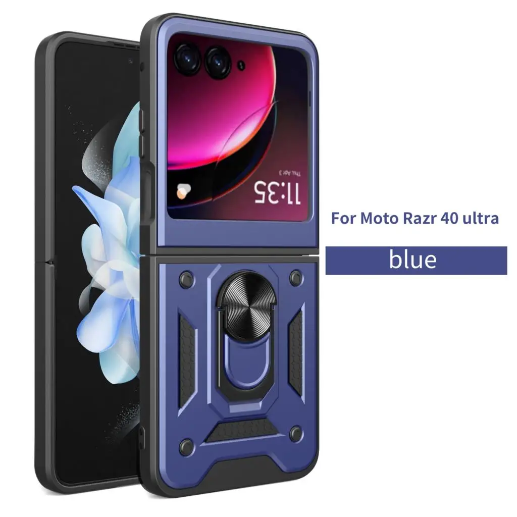 Per Motorola Razr 40 Ultra Case Push Window Lens Coverage Ring Bracket Etui Coque Motorola Razr 40/Motorola Razr 40 Ultra Fundas