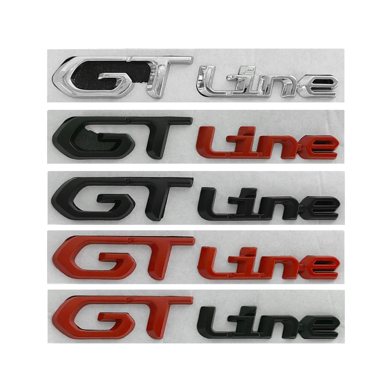 3D Metal Logo Gt Line Emblem Letters Car Fender Trunk Badge Per Peugeot 3008 208 308 2008 508 5008 Gt Line Sticker Accessori