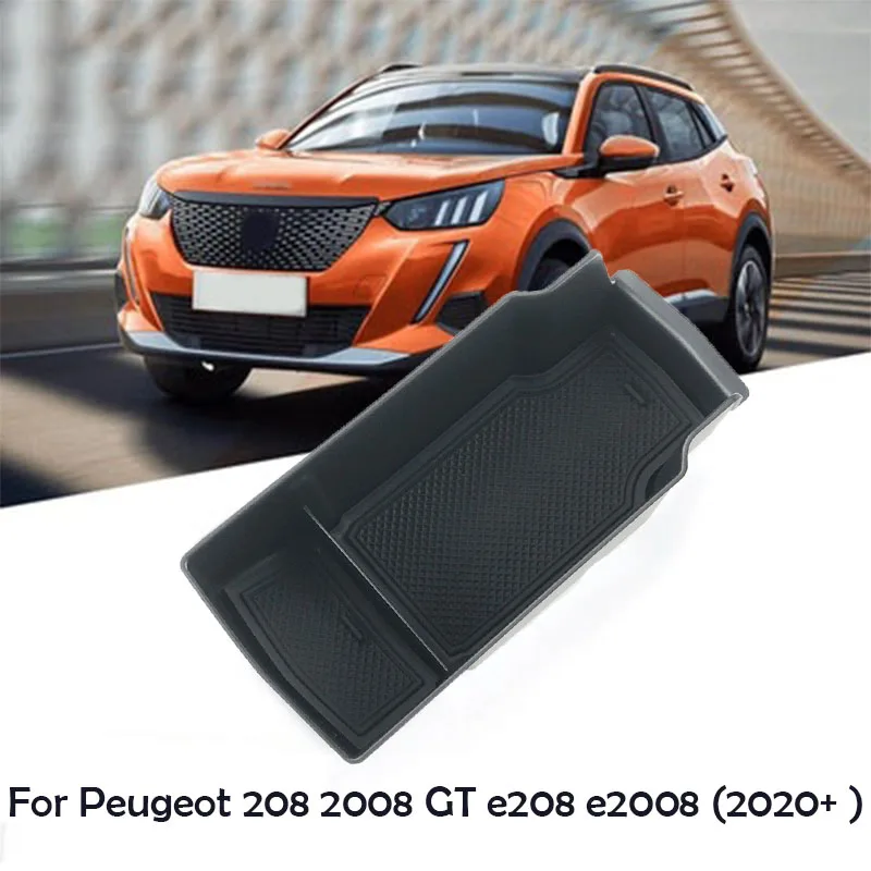 For Peugeot 208 2008 Gt 2020 Armrest Organizer E-2008 E-208 2019 2020 2021 Storage Box Center Console Tray Interior Accessories