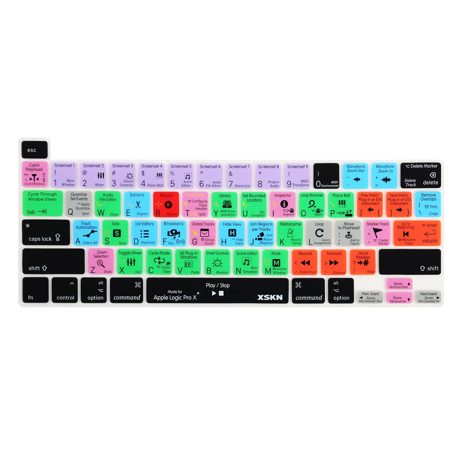 Xskn Logic Pro X Collegamenti Per Tastiera Cover Skin Per Nuovo Macbook Pro 13 Pollici Con Touch Bar A2338 M1 A2251 A2289 Versione Usa