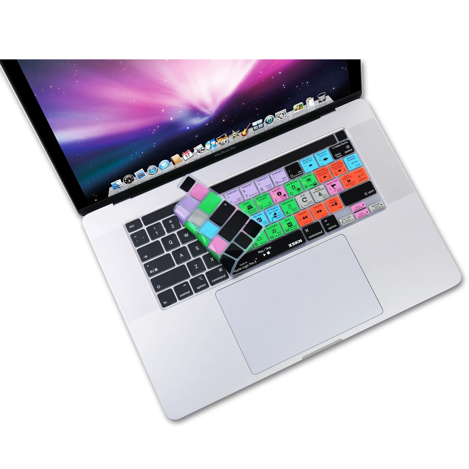 Xskn Logic Pro X Tasti Di Scelta Rapida Cover Per Tastiera In Silicone Skin Per Macbook Pro 13.3/16 Pollici Con Touch Bar A2141 A2338 M1 A2251 A2289