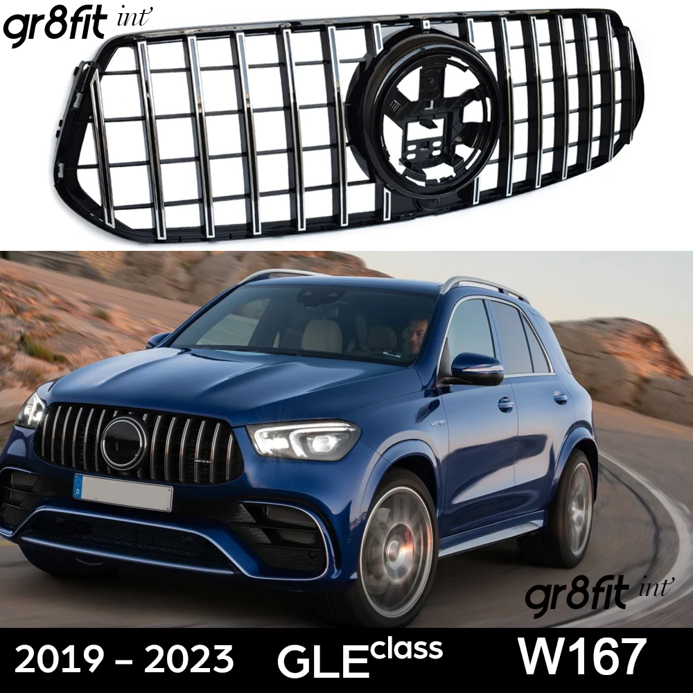 W167 Grill, 2020-Gle63 Griglia Paraurti Anteriore Nera Stile Panamericana Per Mercedes Classe Gle Suv W167 Coupé C167 2019 - 2024
